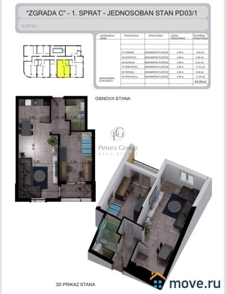 1-комн. квартира, 47 м²