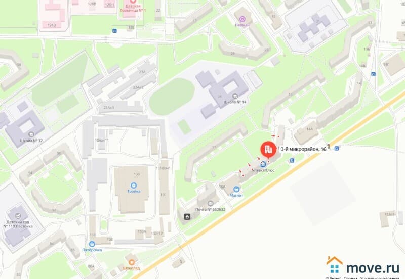 2-комн. квартира, 54 м²