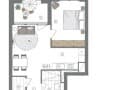 2-комн. квартира, 55.9 м²