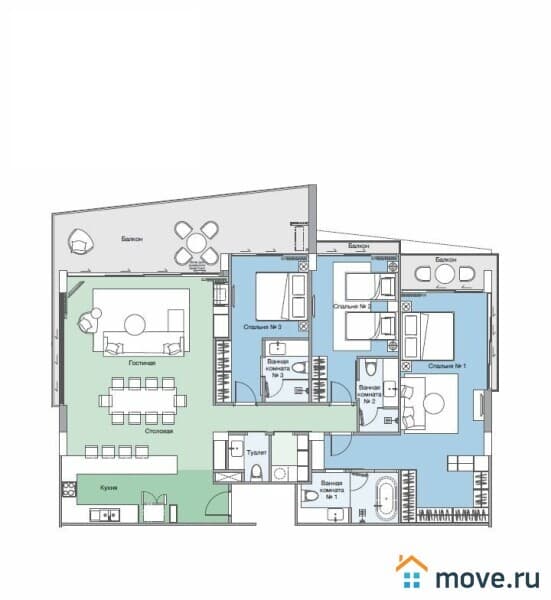 2-комн. квартира, 85 м²