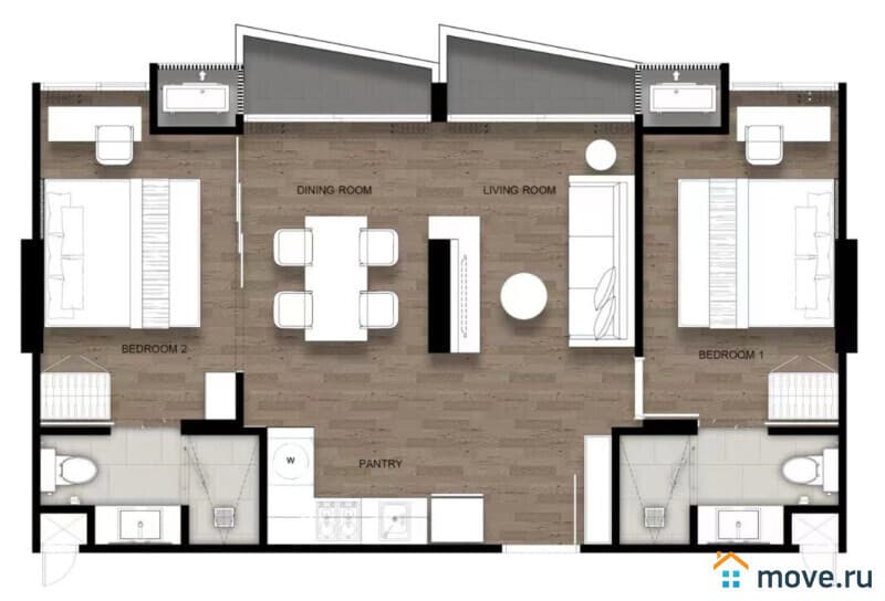2-комн. квартира, 60 м²
